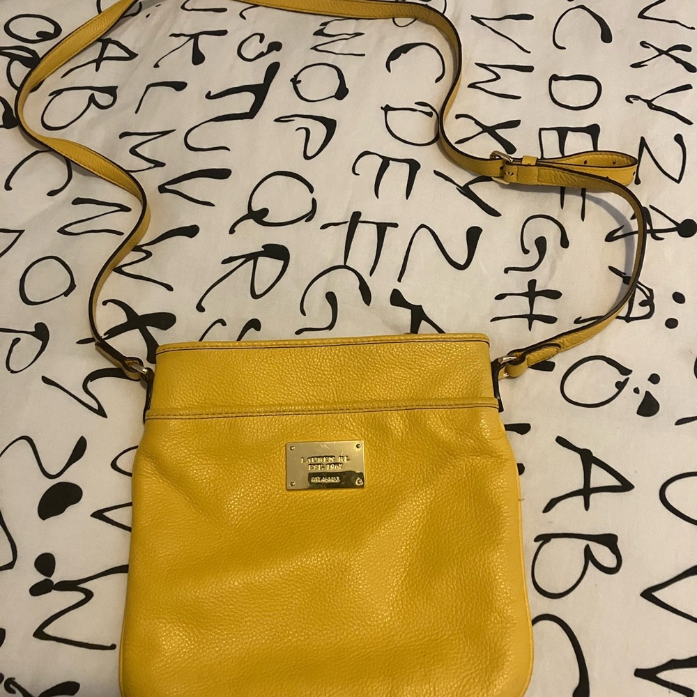 Ralph Lauren Yellow Leather Crossbody Bag